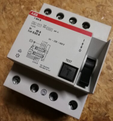 ABB F804B 40A 0,03A FI-Schutzschalter Typ-B 40A 30mA allstrom 2CSF804601R1400