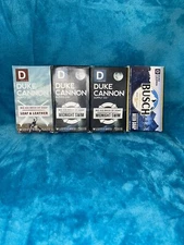Duke Cannon Midnight Swim (2)Busch beer and Leaf & Lesther 10 oz soap lot of 4