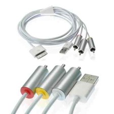 Composite RCA Cable AV Video to TV USB Charger For iPod iPad2 3 iPhone 4 4S