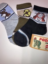 Little Boys Colored Grey/Black/Brown Crew Socks With Animal Designs 0-12 months