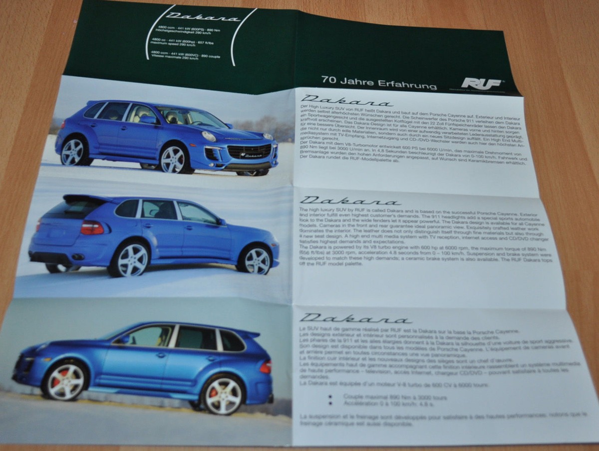 Ruf Dakara Porsche Cayenne Brochure Prospekt | eBay