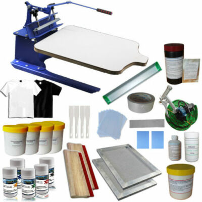 INTBUYING 1 Color Screen Printing Press Kit DIY Silk Screen Printer Supply Kit