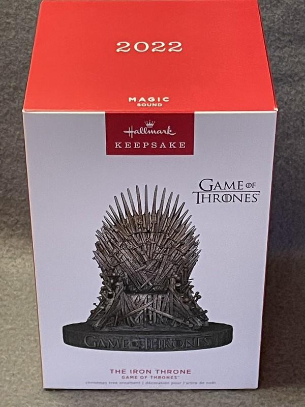 Hallmark 2022 Game of Thrones Iron Throne Magic Sound Christmas Tree Ornament NB