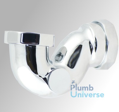 Flache Badewannenfalle Chrom. Low Level P Form Ablauf Kompakt - 40 mm / 1&1/2'' BSP