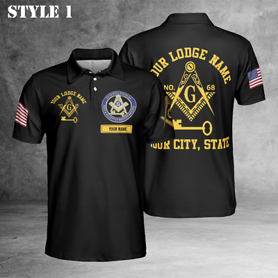 Personalized International Masonic Emblem 3D Polo Shirt Size S-5XL