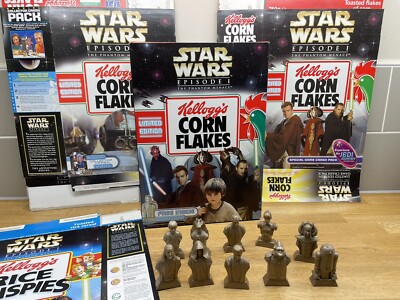 10 x Star Wars Figuren und 4 x Kellogg s Cornflakes Limited Edition Boxen. Neuwertig