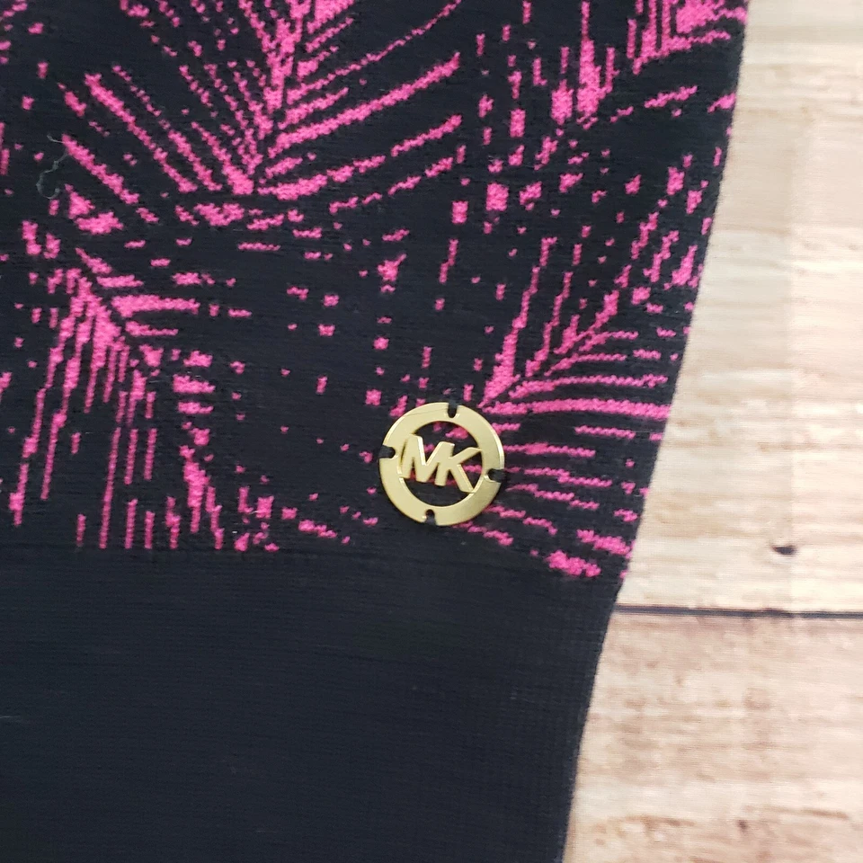 Camisa Michael Kors Mujer Mediana Negra Rosa Camiseta sin Mangas Tejida Cuello Cuadrado Damas Foto 3 de 4