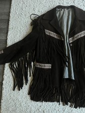 Fringe Jacket Vintage  Joo Kay Brown Leather Taylor Swift Style Boho Chic