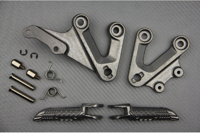 Platines repose-pieds de précision en alu brossé pour Suzuki GSXR 1000
