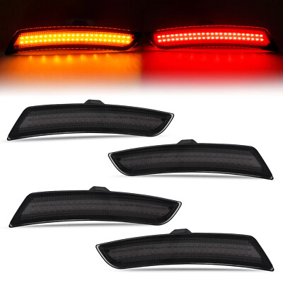 Front Rear LED Side Marker Lights Smoke Lens Set For Chevy Camaro 2016-2022 202