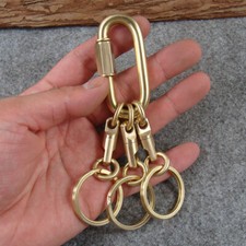 Solid Brass Keyrings Key Holder Men's Belt Clip Keychains Key Hooks Carabiner