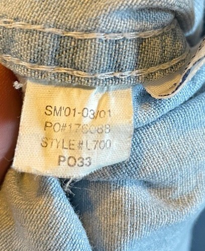 Vtg 90s St Louis Rams Lee Sport Sz Large NFL Blue Denim Button Down Logo Shirt - Picture 7 of 7