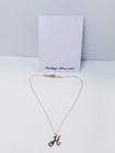 Sterling Silver Initial 'H' Rose Gold Chocker Necklace 1.7g T.W. -JD