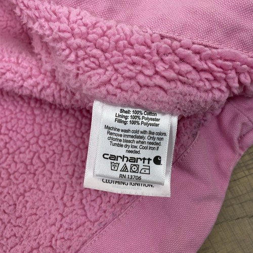 Carhartt Jacket Girls Size 6 Pink Canvas Sherpa Lined Chore Coat Barn Farm Youth - Picture 6 of 17