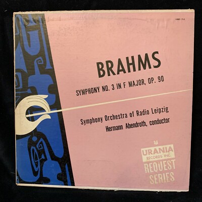 BRAHMS Symphony #3 - HERMANN ABENDROTH, Leipzig  - URANIA URRS 7-5