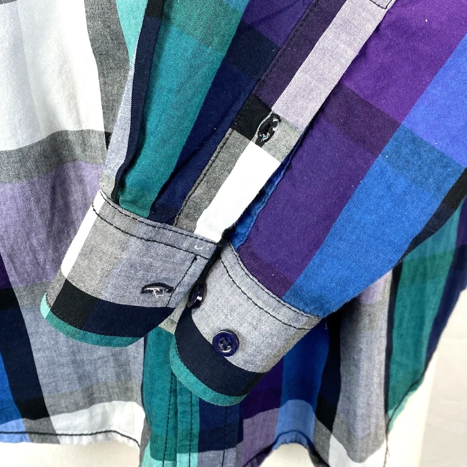 Threads & Heirs Plaid Shirt Men's Size X-Large Multicolor Long Sleeve Button Up - Image 3 of 4