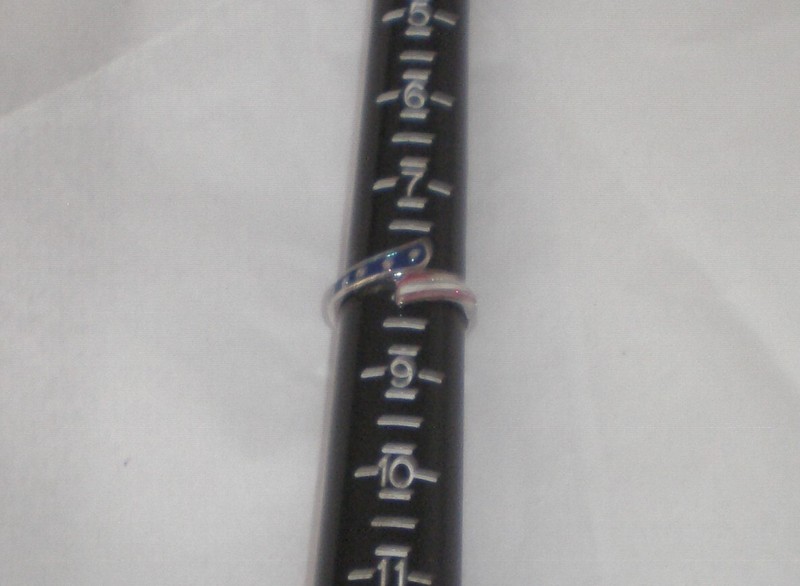 New Stars & Stripes Silvertone Enamel Wrap Adjustable Ring Size 8