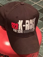 Vintage NY K-Rock Radio Hat Small One Size Black Proflex *Pre-Owned* DMA