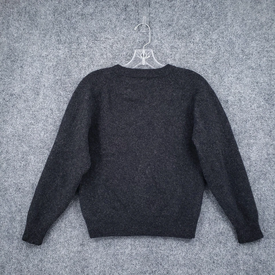 Suéter The J Peterman Co Mujer M Mediano Negro Lana Cuello en V Pullover Recortado Tejido Foto 2 de 4