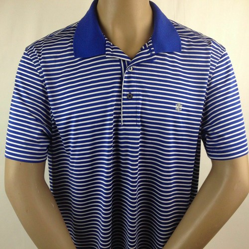 IZOD Polo para hombres Camisa de golf Athletic Wear Manga corta Azul Raya blanca Talla XL - Imagen 6 de 7