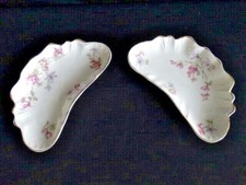 Set of 2 Johnson Brothers England Pink and Lavender Flowers (JB920) Bone Dishs