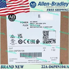 22A-D6P0N104 2022 New AB SER A Powerflex 4 AC Drive 3HP Surplus