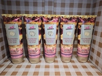 QTY (5) BATH & BODY WORKS RASPBERRY HOLIDAY PIE BAR ULTIMATE  BODY CREAM 8 OZ