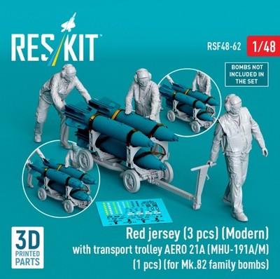 Reskit RSF48-0062 1:48 Red jersey (3 pcs) Modern with transport trolley AERO 21A