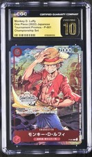 One Piece Japanese Monkey D. Luffy P-001 Championship Promo PRISTINE CGC 10