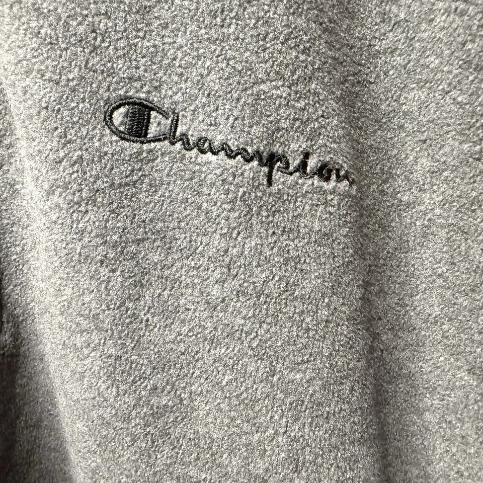 Chaqueta deportiva Champion 1/4 cremallera polar para hombre talla XL gris con detalles negros Foto 2 de 4