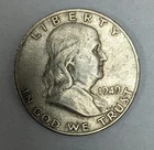 1949 D Franklin Silver Half Dollar