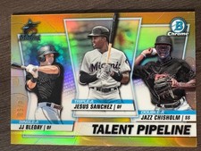 2020 Bowman Chrome Jazz Chisholm / JJ Bleday Talent Pipeline Gold Refractor /50