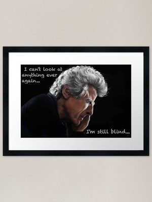 ''Ich bin immer noch blind'' in Kreideschrift gerahmtes Wandbild Poster Leinwanddruck Bild