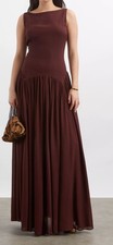 Reformation Women's Georgette Rayon Camella Maxi Dress - Mahogany - Sz 6 - 348