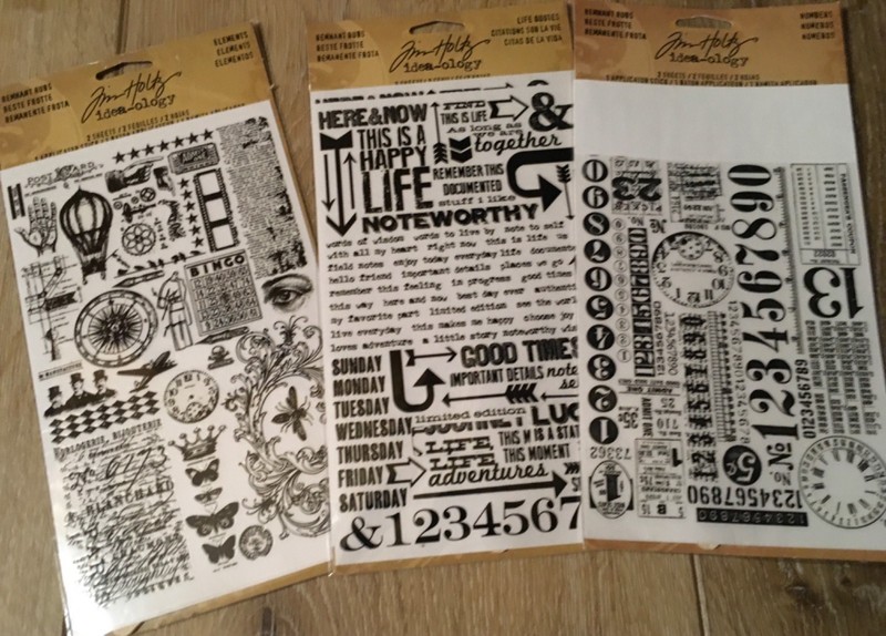 Tim Holtz idea-ology~ 3 packages of REMNANT RUBS / Elements/ Life Quotes/ Number