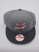 Chicago Bulls New Era 9FIFTY Snapback Hat Gray Black Windy City Hardwood...