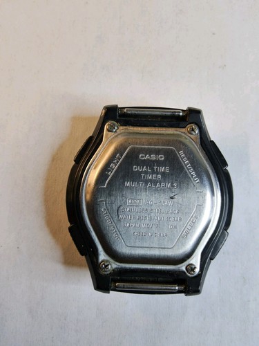 Vntg Used CASIO AQ-164W 4396 Dual Time Timer Multi Alarms Watch Working - Picture 2 of 3
