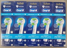 Oral-B Precision Clean X-Shaped Bristles Brush Heads 3 Pack LOT OF 5 NEW