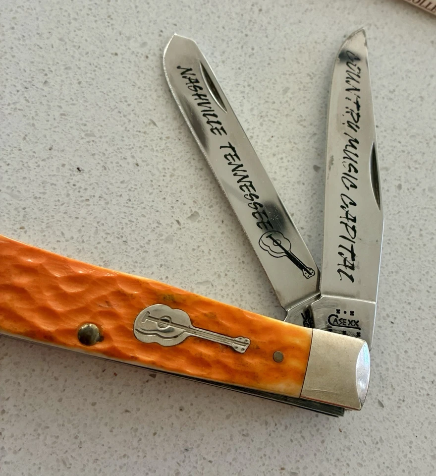 Rare Case 2-blade Trapper 6254 Guitar Country  Music Capital Nashville TN Knife - Image 2 of 4