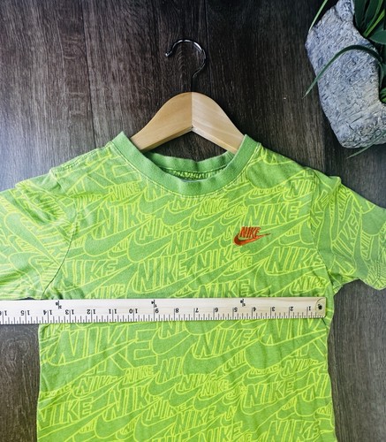 Nike Youth Lime Green & Orange TShirt Size M Neon retro - Picture 5 of 5