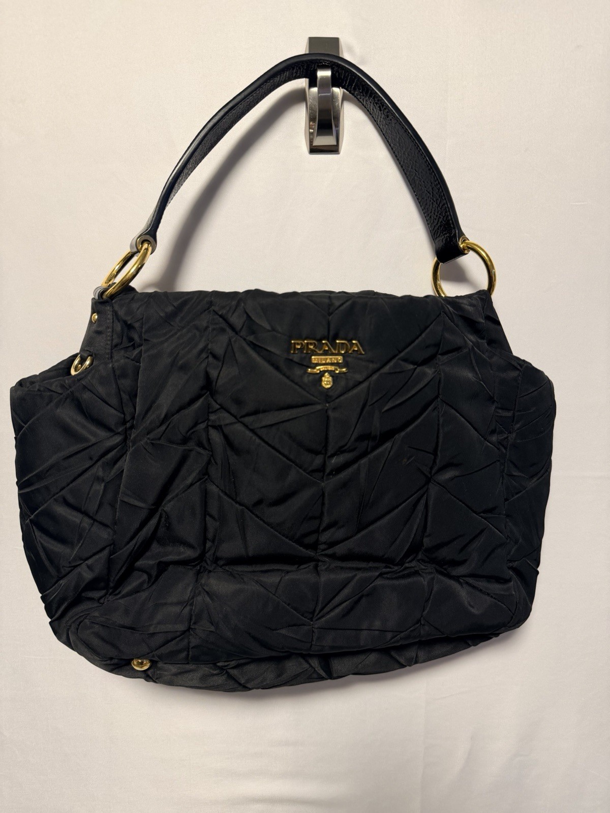 PRADA Tessuto Black Nylon Tote Bag Shoulder Purse