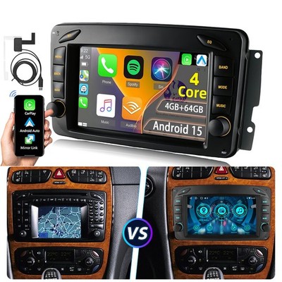 4+64G Android15 Autoradio GPS Nav DAB+ Für Mercedes-Benz C Klasse W203 C180 C220