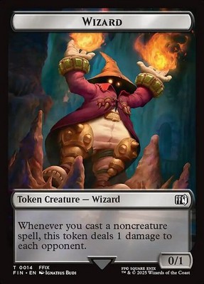 Wizard (0/1) MTG Final Fantasy Token NM x4 Black Playset 1 Damage - Magic Card