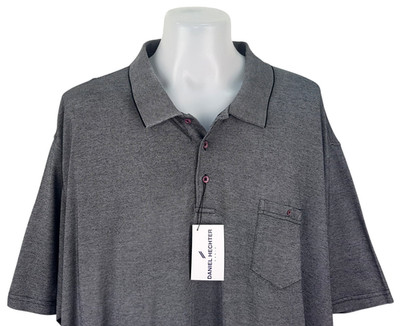 DANIEL HECHTER PARIS Mens Grey S/S LUXURY POLO SHIRT Mercerised - 5XL - 74'' -£85