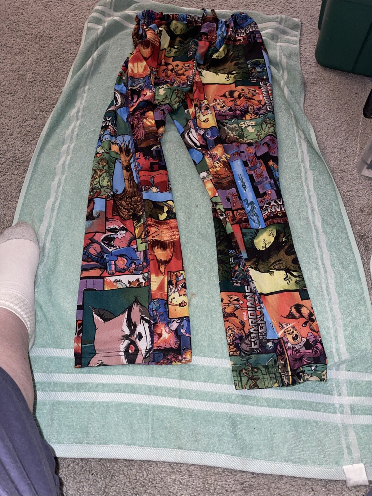 Marvel Polyester Comic Strip Print Stretch Lounge… - image 1