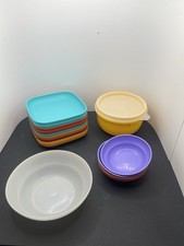 Vintage 1970s Tupperware Mini Children's Play Set: Bowls, Lids, Plates Toys