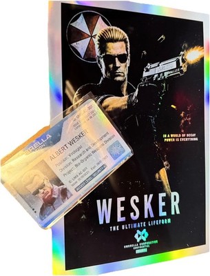 5x7 Albert Wesker Resident Evil Photo Sticker & Umbrella ID Card