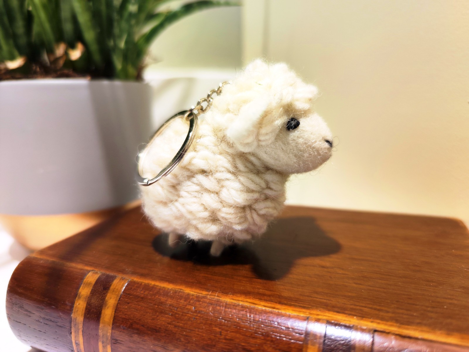 Handmade Sheep Wool Keychain --Collectible Felt Bag Charm