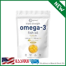 240 Softgels Micro Ingredients Triple Strength Omega 3 Fish Oil Supplements 4200