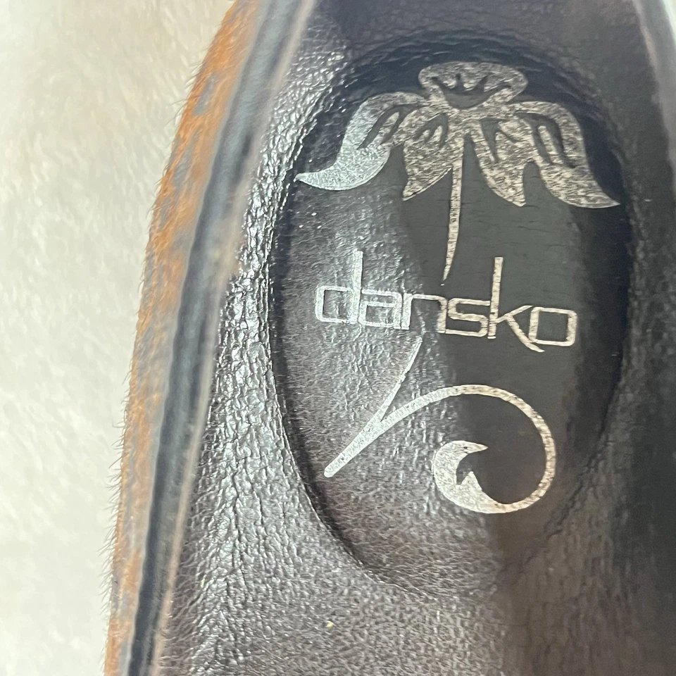 Zapatos planos Dansko 39 Olivia guepardo leopardo zuecos de pelo de pantorrilla sin cordones Foto 2 de 4